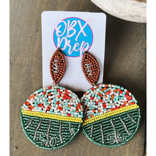 Load image into Gallery viewer, Football Stadium Beaded Dangle Earrings Restocking - OBX Prep
