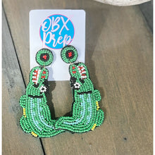 Load image into Gallery viewer, Gators Crocodile Seed Beaded Drop Earrings - OBX Prep
