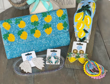 Load image into Gallery viewer, Lemon Turquoise Seed Beaded Clutch Bag S
