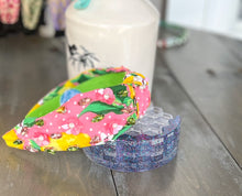 Load image into Gallery viewer, Julie Lemons and Floral Pink Pearl and Seed Beaded Top Knot Headband S
