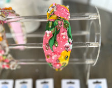 Load image into Gallery viewer, Julie Lemons and Floral Pink Pearl and Seed Beaded Top Knot Headband S
