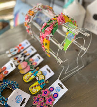 Load image into Gallery viewer, Julie Lemons and Floral Pink Pearl and Seed Beaded Top Knot Headband S
