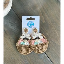 Load image into Gallery viewer, Easter Egg Basket Soft Pastel Seed Beaded Drop Earrings - OBX Prep
