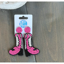 Load image into Gallery viewer, Western Boots Seed Bead Earrings - OBX Prep
