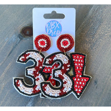 Load image into Gallery viewer, Three Up Three Down OBX Prep Baseball Bead Dangle Earrings - OBX Prep
