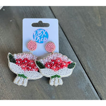 Load image into Gallery viewer, Hydrangea Bouquet Seed Beaded Drop Earrings - OBX Prep
