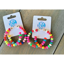 Load image into Gallery viewer, Summer Bright Colorful Beaded Hoop Earrings - OBX Prep
