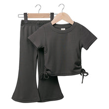 Load image into Gallery viewer, RTS: The Penny Side Scrunch and Tie Tee and Bell Set
