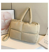 Load image into Gallery viewer, RTS: The Blake Quilted Grid Puffer Tote-
