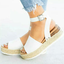 Load image into Gallery viewer, RTS: Whitney Wide Strap Wedge Sandal
