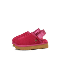Load image into Gallery viewer, RTS: Faux Suede Slides with Heel Strap (Toddler sizes 12 &amp; 13)

