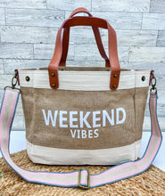 Load image into Gallery viewer, RTS Forever3am Jute and Vegan Leather Standing Tote
