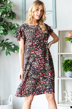 Load image into Gallery viewer, Printed Ruffled Short Sleeve Dress with Pockets
