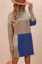 Load image into Gallery viewer, Color Block Dropped Shoulder Sweater Dress Sample

