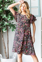 Load image into Gallery viewer, Printed Ruffled Short Sleeve Dress with Pockets
