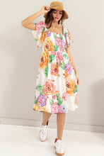 Load image into Gallery viewer, HYFVE Floral Flutter Sleeve Smocked Dress
