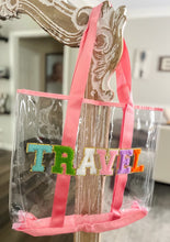 Load image into Gallery viewer, RTS: Clear Embroidered Chenille Letter Totes-
