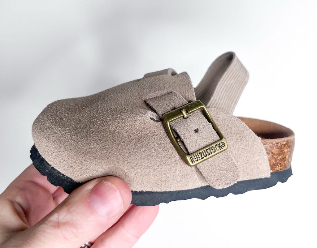 RTS: Leather Kid Clog with Heel Strap