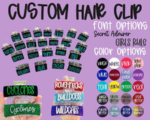 Load image into Gallery viewer, PREORDER: RERUN Custom Mascot/Name Hair Clips 9.15.25 - ORDER SEPERATE
