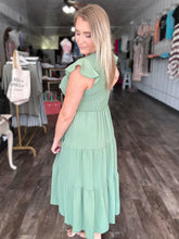 Load image into Gallery viewer, The Finley Flutter Sleeve Midi Dress
