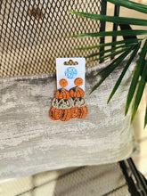 Load image into Gallery viewer, Triple Pumpkin Seed Bead Drop Earrings - OBX Prep
