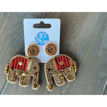 Load image into Gallery viewer, Elephant Seed Beaded Dangle Earrings - OBX Prep
