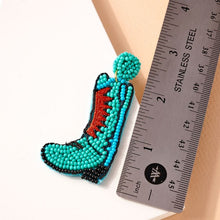 Load image into Gallery viewer, Western Boots Seed Bead Earrings - OBX Prep
