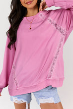 Load image into Gallery viewer, rts: pink lace crew
