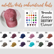 Load image into Gallery viewer, Adult/Kid Custom Embroidered Hats
