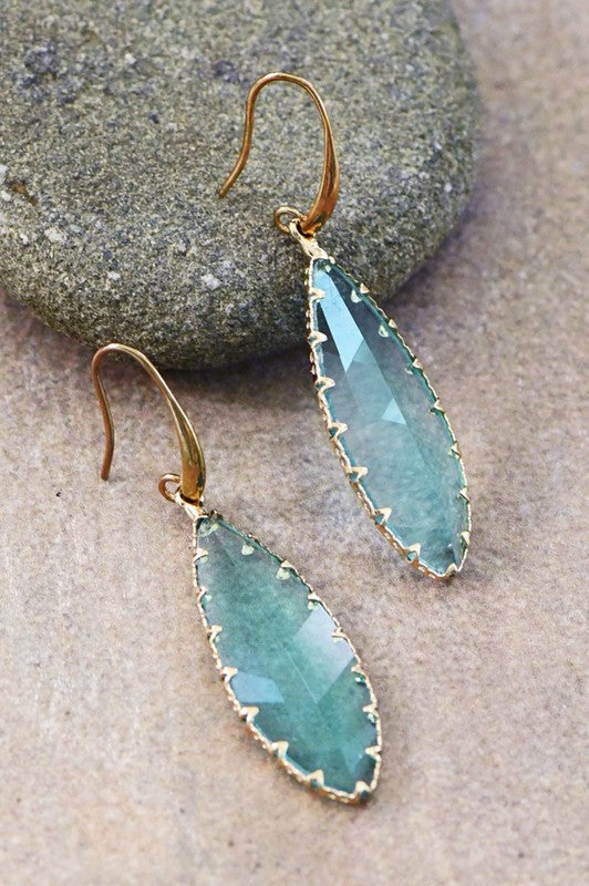 Faceted Glass Crystal Drop Earrings