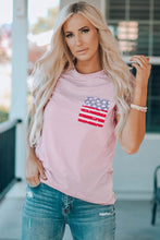 Load image into Gallery viewer, Striped US Flag Crewneck Tee
