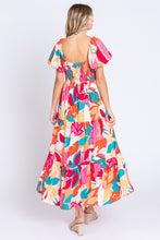 Load image into Gallery viewer, Printed Smocked Back Tiered Maxi Dress
