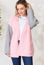 Load image into Gallery viewer, Contrast Open Front Cardigan with Pockets
