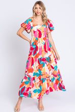 Load image into Gallery viewer, Printed Smocked Back Tiered Maxi Dress
