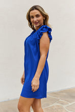 Load image into Gallery viewer, Ruffle Sleeve Smocked Detail Mini Dress
