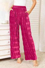 Load image into Gallery viewer, The Deanna Shirring Velvet Wide Leg Pants
