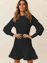 Load image into Gallery viewer, Round Neck Lantern Sleeve Sweater Dress
