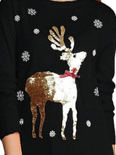 Load image into Gallery viewer, Sequin Reindeer Graphic Sweater
