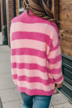 Load image into Gallery viewer, Striped Button Up Fuzzy Cardigan with Pockets
