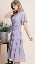 Load image into Gallery viewer, BETTE DAVIS EYES IN LILAC MIDI DRESS
