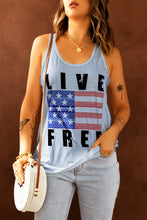 Load image into Gallery viewer, LIVE FREE Stars and Stripes Graphic Tank
