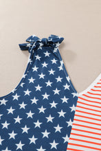 Load image into Gallery viewer, Star and Stripe V-Neck Bow Detail Tank
