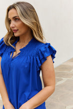 Load image into Gallery viewer, Ruffle Sleeve Smocked Detail Mini Dress
