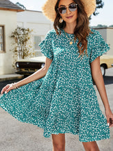 Load image into Gallery viewer, Short Flounce Sleeve Tiered Dress
