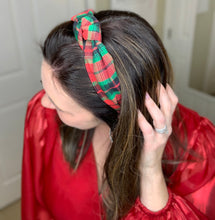 Load image into Gallery viewer, Christmas Red &amp; Green Top Knot Headband
